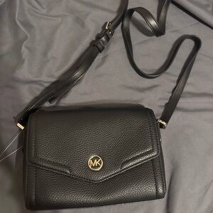 Michael Kors Black Leather Crossbody Bag
